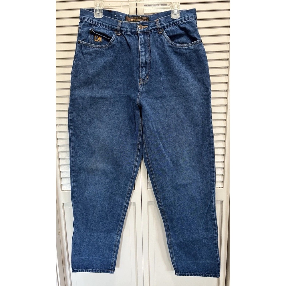 Vintage Maneuvers Tapered Leg Med Wash Denim Jeans‎ Size 36x32 Logo Mid Rise
